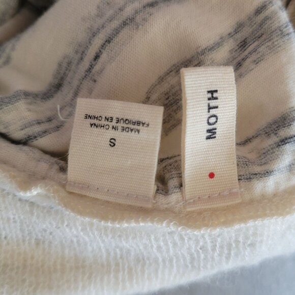 Anthropologie Moth Womens Striped Cowl Neck Sweater S Wool & Polyamide Blend Whi - Picture 5 of 7